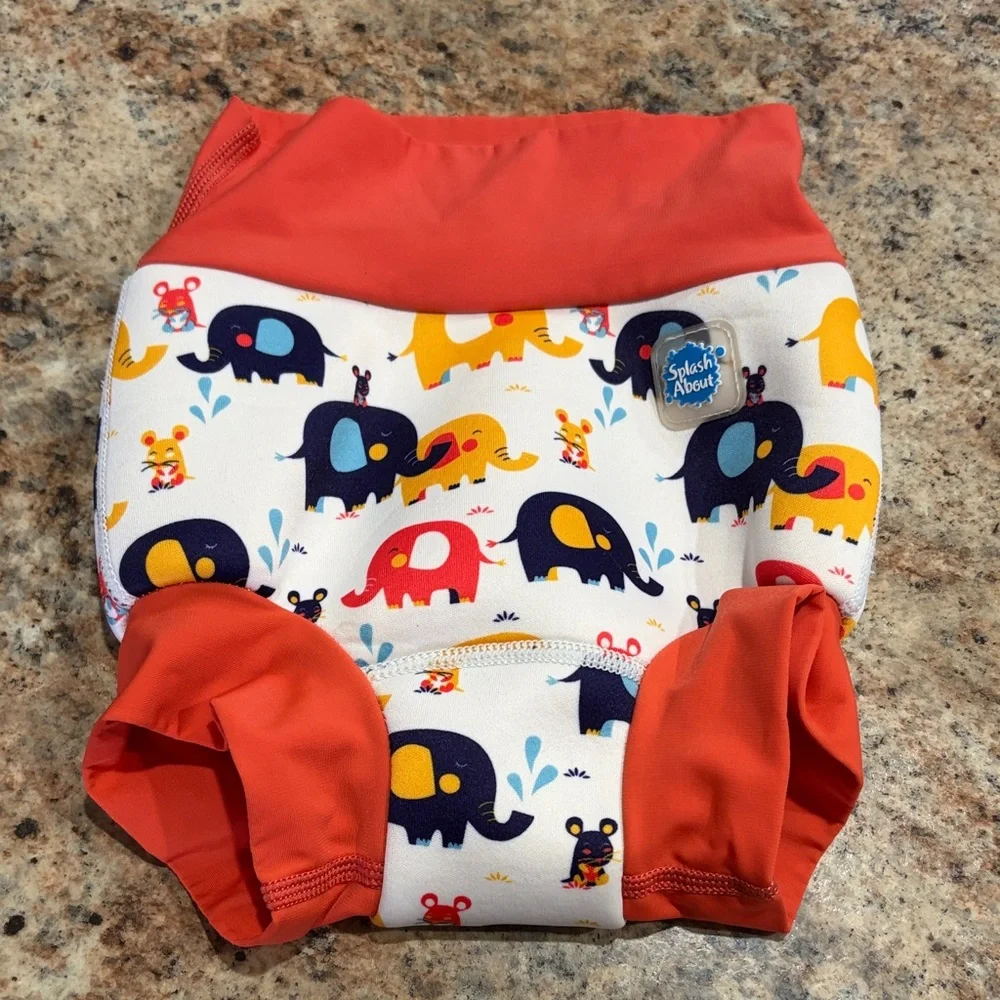 Elephant Print Swim Diaper